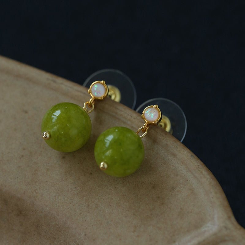 Green Grape Stone Drop Earrings - floysun