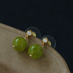 Green Grape Stone Drop Earrings - floysun