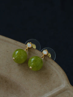 Green Grape Stone Drop Earrings - floysun