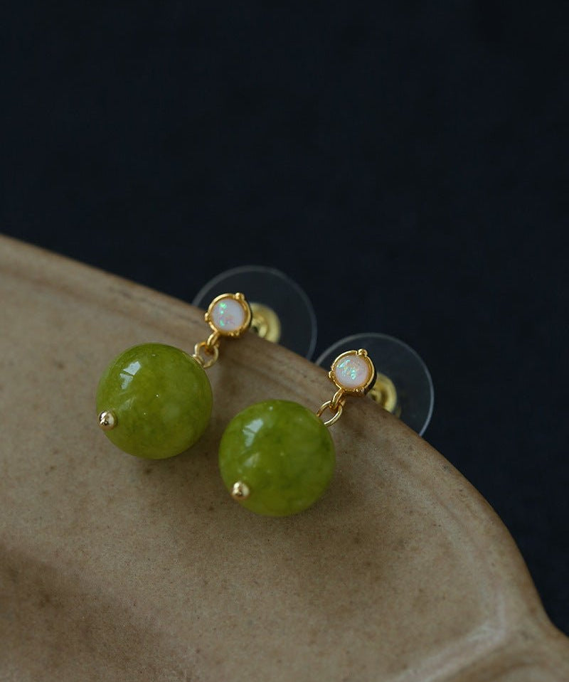 Green Grape Stone Drop Earrings - floysun