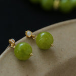 Green Grape Stone Drop Earrings - floysun