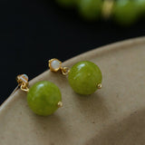 Green Grape Stone Drop Earrings - floysun