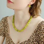 Green Grape Stone Drop Earrings - floysun