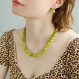 Green Grape Stone Drop Earrings - floysun