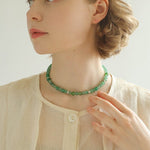 Green Jadeite Multi-Element Beaded Necklace - floysun