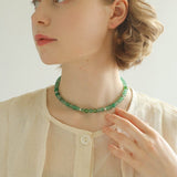 Green Jadeite Multi-Element Beaded Necklace - floysun