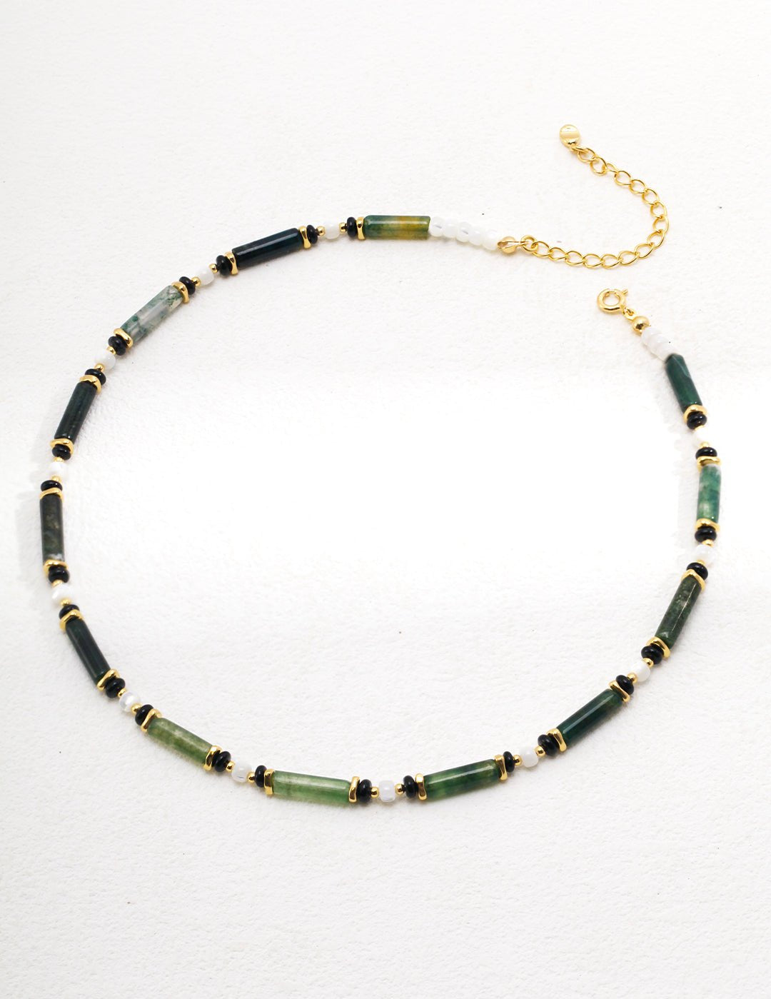 Green Mountain Green Water Gem Bead Necklace - floysun