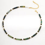 Green Mountain Green Water Gem Bead Necklace - floysun