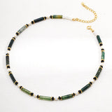 Green Mountain Green Water Gem Bead Necklace - floysun