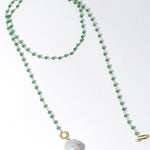 Green Onyx Baroque Pearl Necklace Multilayer Long Sweater Chain - floysun