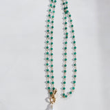 Green Onyx Baroque Pearl Necklace Multilayer Long Sweater Chain - floysun