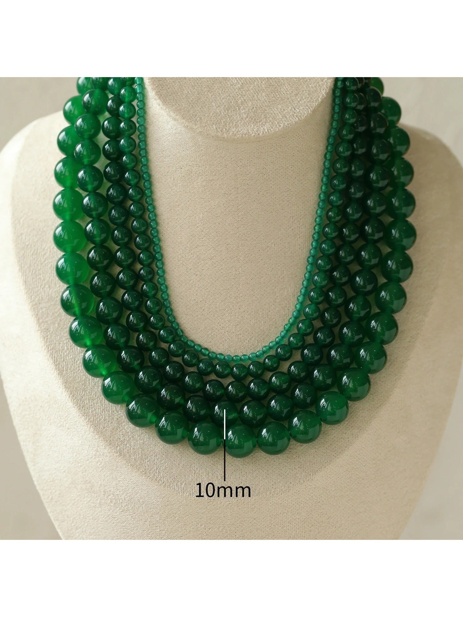 Green Onyx Beaded Necklaces 3mm/6mm/8mm/10mm/12mm - floysun