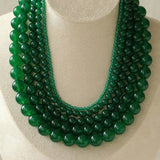 Green Onyx Beaded Necklaces 3mm/6mm/8mm/10mm/12mm - floysun