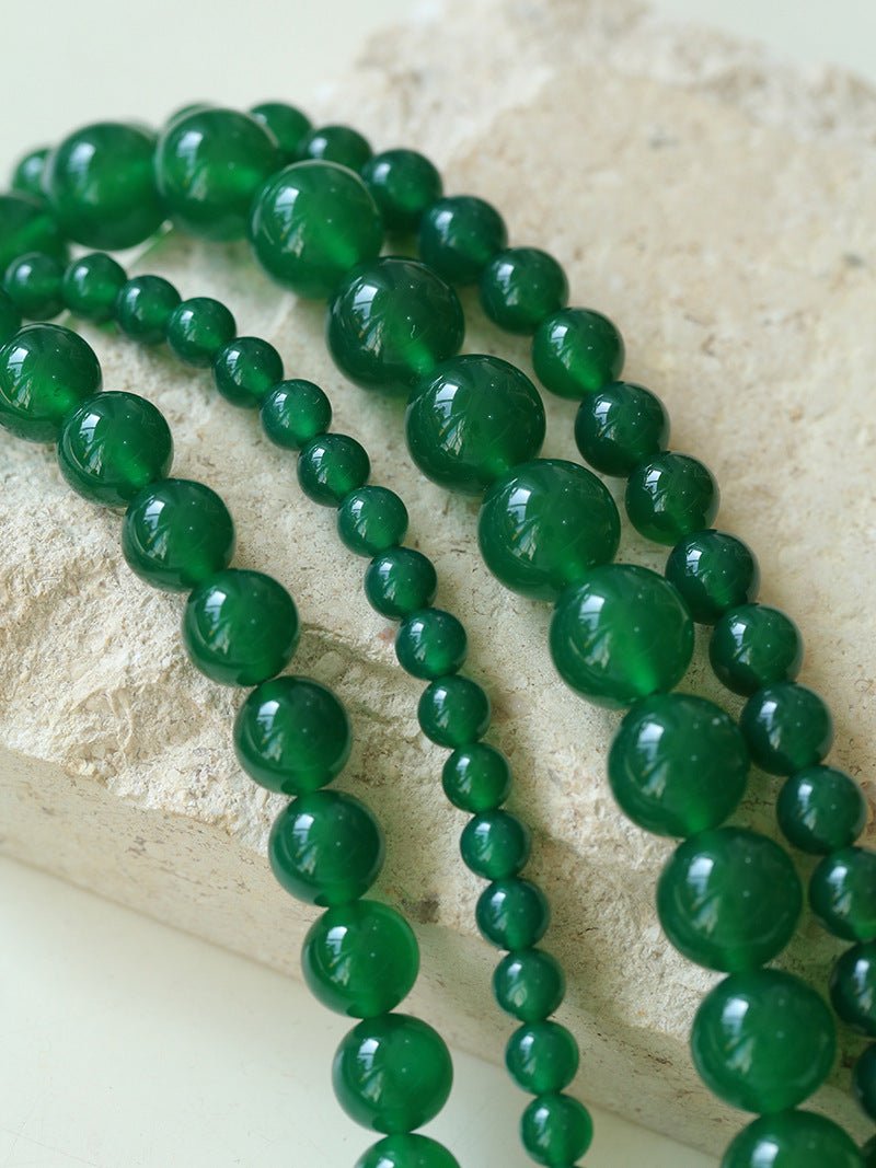 Green Onyx Beaded Necklaces 3mm/6mm/8mm/10mm/12mm - floysun