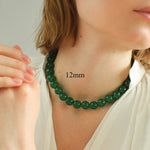 Green Onyx Beaded Necklaces 3mm/6mm/8mm/10mm/12mm - floysun