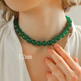 Green Onyx Beaded Necklaces 3mm/6mm/8mm/10mm/12mm - floysun