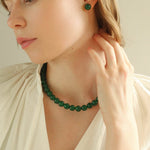 Green Onyx Beaded Necklaces 3mm/6mm/8mm/10mm/12mm - floysun