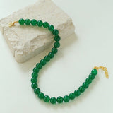 Green Onyx Beaded Necklaces 3mm/6mm/8mm/10mm/12mm - floysun