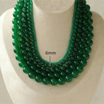 Green Onyx Beaded Necklaces 3mm/6mm/8mm/10mm/12mm - floysun