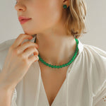 Green Onyx Beaded Necklaces 3mm/6mm/8mm/10mm/12mm - floysun