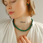 Green Onyx Beaded Necklaces 3mm/6mm/8mm/10mm/12mm - floysun