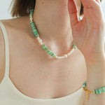 Green Shell Baroque Pearl Necklace - floysun