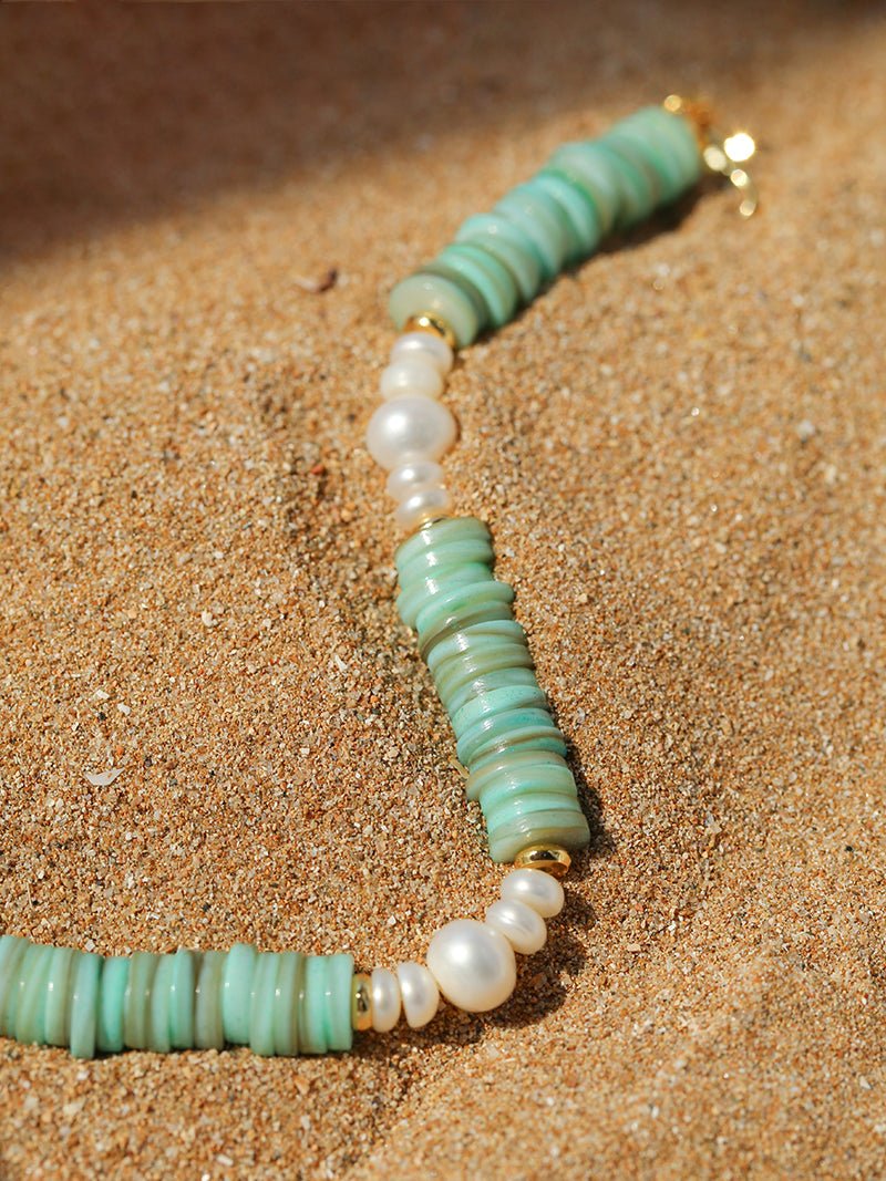 Green Shell Baroque Pearl Necklace - floysun