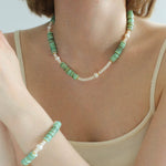 Green Shell Baroque Pearl Necklace - floysun