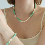 Green Shell Baroque Pearl Necklace - floysun