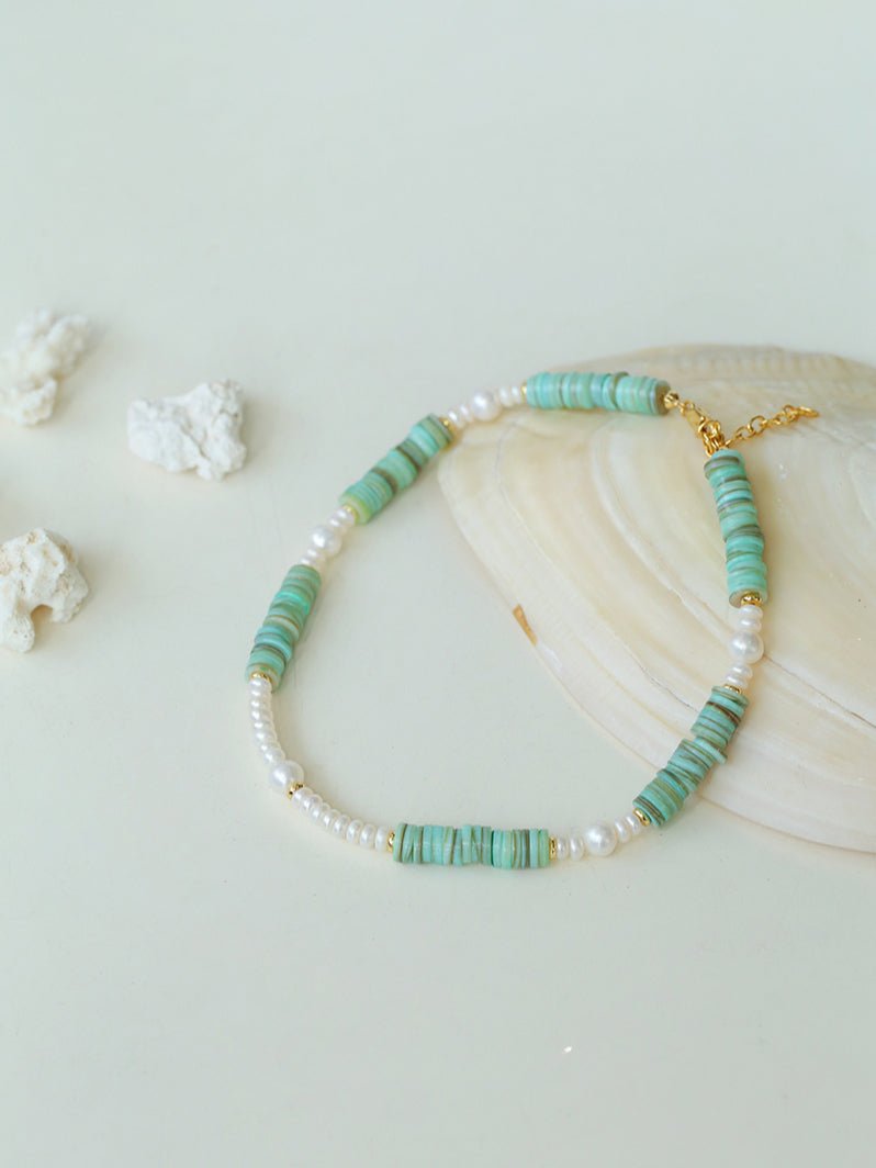 Green Shell Baroque Pearl Necklace - floysun