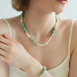 Green Shell Baroque Pearl Necklace - floysun