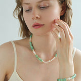 Green Shell Baroque Pearl Necklace - floysun