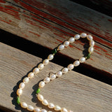 Green Stone Shaped Pearl Necklace - floysun