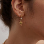 Green Zircon Rhombus Earrings - floysun