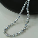 Grey Freshwater Pearl Silver Bean Necklace - Grey Pearl - floysun