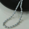 Grey Freshwater Pearl Silver Bean Necklace - Grey Pearl - floysun