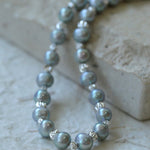 Grey Freshwater Pearl Silver Bean Necklace - Grey Pearl - floysun