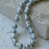 Grey Freshwater Pearl Silver Bean Necklace - Grey Pearl - floysun