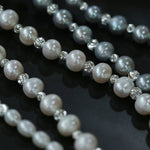 Grey Freshwater Pearl Silver Bean Necklace - Grey Pearl - floysun