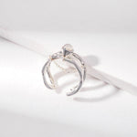 Grey Moonstone Double - layered Open Ring - floysun