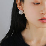 Grid Hollow Simple Gold Stud Earrings - floysun