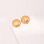 Hand - Carved Texture Round Stud Earrings - floysun