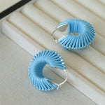 Handcrafted Twisted Leather Hoop Earrings - floysun