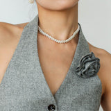 Handcrafted Woven Minimalist Lace Pearl Necklace - floysun