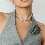 Handcrafted Woven Minimalist Lace Pearl Necklace - floysun