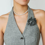 Handcrafted Woven Minimalist Lace Pearl Necklace - floysun