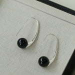 Handmade Gray Agate Red Agate Stone Ear Hook - floysun