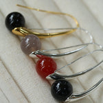 Handmade Gray Agate Red Agate Stone Ear Hook - floysun