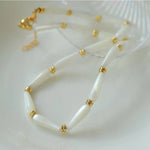 Handmade Water Drop White Mother - of - pearl Necklace - floysun