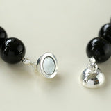 Handwoven 12mm Black Onyx Stone Magnetic Clasp Necklace - floysun